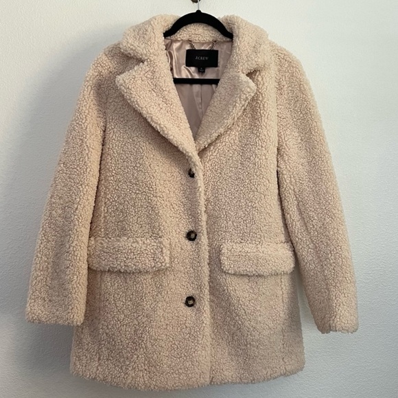 J Crew Teddy Sherpa Jacket Coat Small - Picture 3 of 6